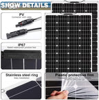 1600 Watt Solar Panel Kit, 4×400 Watt Flexible Solar Power Panel Photovoltaic Module with 40A Solar Charge Controller & Inverter Monocrystalline Solar Panel for Camping Off Grid Battery Charging Boat