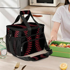 Black Baseball Stitches Laces Soft Cooler Bag Insulated Lunch Box for Men & Women, Large Leakproof Lunch Bag Portable Beach Cooler for Work, Picnic, Road Trips,Fishing, Travel, Camping,A-4
