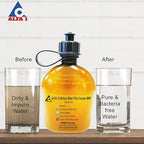 Translucent See-Thru Military Water Filter Canteen, OD Green, 1 Quart/32oz | Built-in Nano Filter | Improves Taste & Odor | Camping, Hiking, Backpacking, Outdoor & Travel