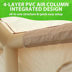 Nice C Inflatable Tent for Camping, Glamping Tent for Adults, Blow Up Tents, with Air Pump, 2-in-1 Air Valve, Chimney Opening, Waterproof, Windproof, Easy Set Up