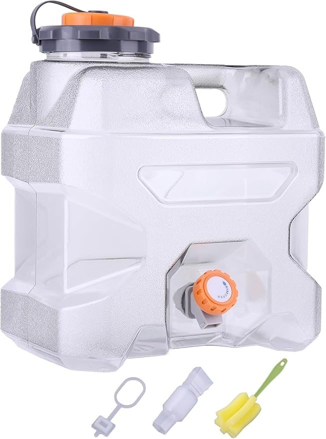 ASIEIT 3.2 Gallon Water Jug with Spigot, Portable Water Tank BPA Free, Leak-Proof Water Containers for Camping Water Storage Containers for Emergency Outdoor Hiking Picnic, Green/Black/Yellow