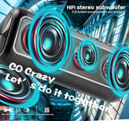 Solar Bluetooth Speaker Portable Wireless, 50H Playtime with HD Stereo Sound,5000mAh Can Charge Cell Phone,BT5.3,Outdoor Waterproof IPX6,TWS Pairing/AUX/TF play for Camping/Beach/Party/travel/Cycling
