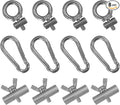 8Pcs Awning Rail Stoppers 6mm/8mm with 4 Carabiner Hooks, Stainless Steel End Stoppers Camping Tent Equipment Awnings Accessories for Caravan Motorhome Camperva