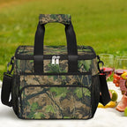 Leakproof Reusable Insulated Cooler Lunch Bag Camouflage Forest Tree Pattern Picnic Lunch Box for Women Men Cooler Tote Office Work Camping Beach 24 Can 15L