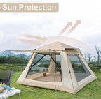 85x85x56 Inch Pop-Up Camping Tent for 2-4 Persons, Waterproof 4-Season Ultralight Backpacking Tent with 2 Doors, Instant Setup, Ventilated Dual Doors, Ideal for Hiking & Outdoor Activities
