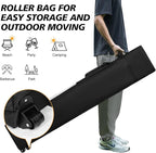 WEIZE Pop up Canopy Tent 10x10ft, 1-Button Push Setup, Instant Portable Shelter, Adjustable Height, Portable Roller Bag, 4 Weight Bags, Guy Ropes & Stakes Included, Black