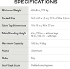 Nemo Equipment Moonlander Dual-Height Camp Table - Fog - One Size