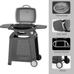 MASTER COOK Gas Grill with Side Tables - Portable Propane Gas Grill for Patio, Beach, Picnic, Outdoor Camping