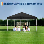 Pop-Up Canopy Tent with 4 Sidewalls – Portable Instant Commercial Canopy, Includes 4 Stakes, 4 Ropes & 4 Sandbags – Perfect for Farmers' Markets, Patio, Camping & Outdoor Events,Black