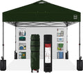 Best Choice Products 10x10ft Pop Up Canopy Tent with Sidewall, 1 Person 1 Minute Set Up, Carry Case, 4 Weight Bags - Dark Green