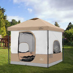 KAMPKEEPER 6 Person Camping Tent, 10x10 Pop Up Canopy Tent with Camping Inner Tent, Converts 10'x10' Straight Leg Canopy into Camping Tent–Fully Vented Roof(Canopy & Frame Included)