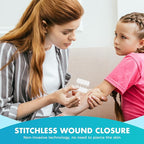 Zip Stitch Wound Closure Strips Extra Large | 2-Pack Stitchless Butterfly Bandages | Adjustable Tension for Painless Laceration Repair, Post-Surgery Care & Emergency First Aid