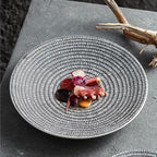 Camping Plates Ceramic Dinner Plate Creative Western Steak Pasta Frosted Special Hotel Tableware Decorative Plate(Large)