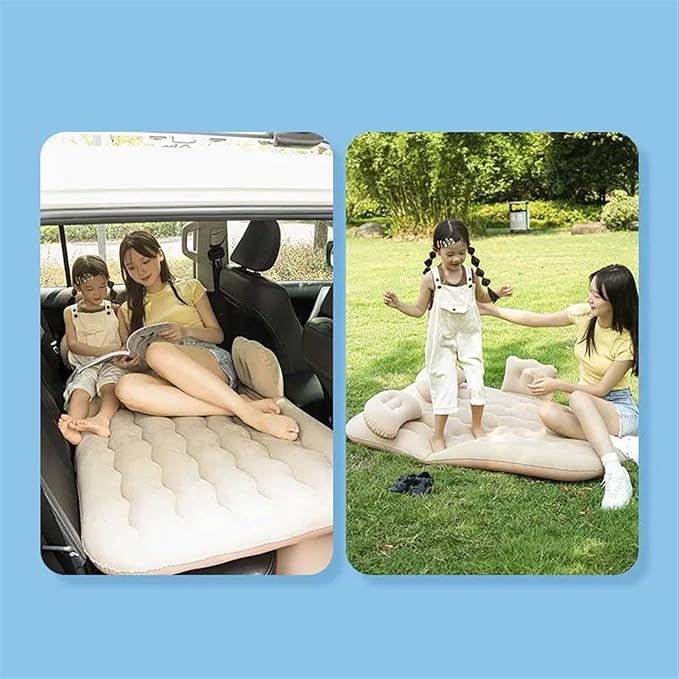 Camping Inflatable Mattress, Car Inflatable Bed, Automatic Pump Air Mattress, Portable Sleeping Mat, Long-Distance Travel Comfort Accessories (Pig)