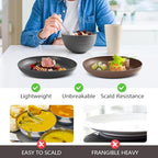 Teivio 32-Piece Kitchen Plastic Wheat Straw Dinnerware Set,Service for 8,Unbreakable Dinner Plates, Bowls,Cups,Farmhouse Outdoor Camping Dishes for Rustic Life/Country/Vintage Colorful,Aesthetic
