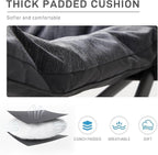 EVER ADVANCED Double Camping Chair for Adults, Padded Folding Camping Love Seat Bench with Side Pocket Portable Camping Couch, 2 Person Heavy Duty Outdoor Chair with Cushion,Support 600lbs, 2Pack