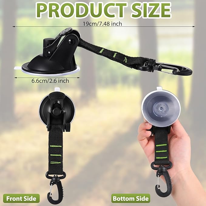 Maitys Heavy Duty Suction Cups with Hooks Tie Down Strong Suction Cup Anchor Car Camping Accessories Vacuum Outdoor Hanging Hooks for Car Boat Awning Camping Tent Trap