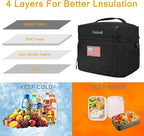 Portable Insulated Cooler Bag, Leakproof Soft-Sided Lunch Bag,8mm Insulation Keeps Cool 16+ for Camping, Beach, Picnics