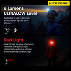 Nitecore NU25 MCT 400 Lumen Ultra Lightweight Multiple Color Temperatures Outdoor Headlamp USB-C Rechargeable Headlight Tag (Ultra Lightweight Headband)
