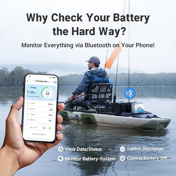 Redodo 12V 100Ah Ultra-Mini RV LiFePO4 Battery, Bluetooth Lithium Battery with Low Temp Protection, Group 22NF Size & 4000+ Deep Cycles, 100A BMS for RV Camping Trolling Motor Off Grid Use 2 PACK