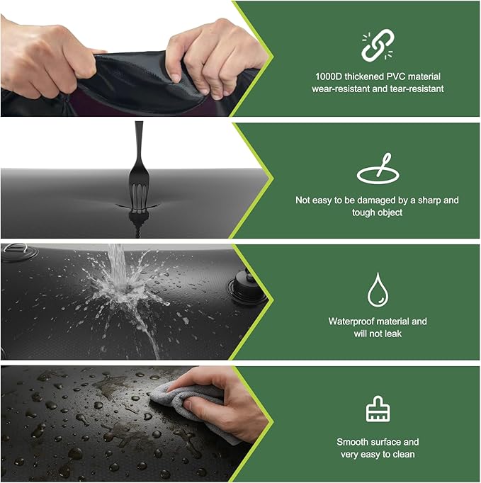 30 Gallon Water Storage Bladder - 1000D PVC Black RV Water Bladder, Portable Collapsible Storage Tank Containers for Gardens, Camping, Emergency Use