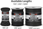 RopeHub 550 Paracord – 7 Strand Core Nylon Parachute Cord, 550 lb Test – Durable Utility Cord for Camping, Survival, DIY, Gear, Tents, Tarps – Multiple Colors & Lengths