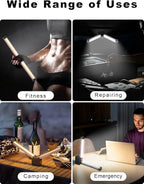 Gym Lamp, Portable Gym Lighting for Posing, Magnetic Work Light with Portable Charger, Gift for Men/Women, 180° Rotate Foldable with Hang Hook Camping Lamp, LED Handheld Flashlight-Rose