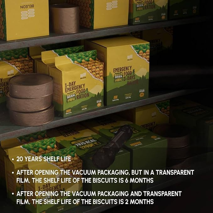 Emergency Food Supply - Pineapple Survival Ration - 20 Years Shelf Life - 1 Day