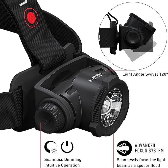 Ledlenser H7R Core Rechargeable Headlamp - Black - 1000 Lumens Boost & 250m Beam Headlamp - IP67 Waterproof Hard Hat Light - Magnetic Charge & Stepless Dimming Flashlight