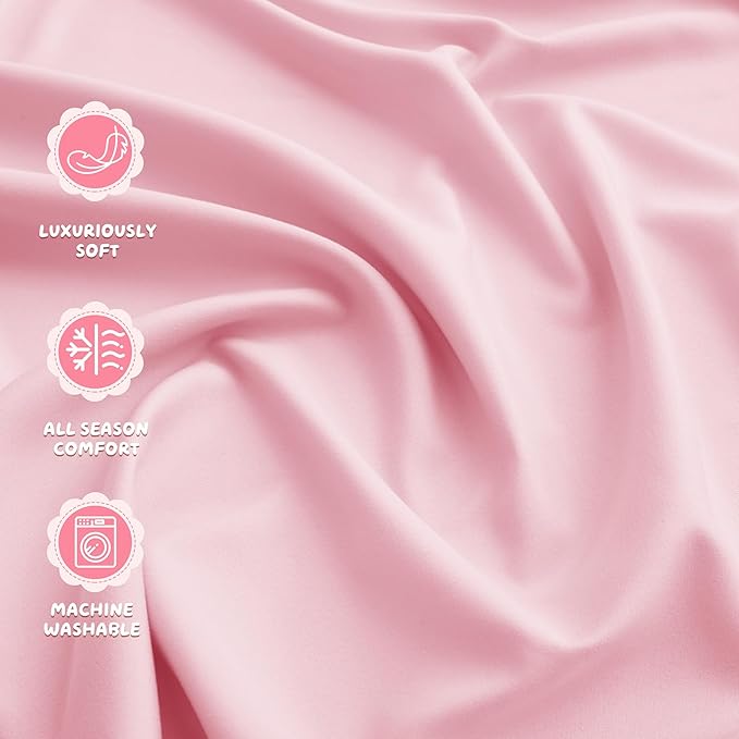 2 Pack Kids Air Mattress Fitted Sheet Only Compatible with Intex Cozy Kidz, Light Pink Toddler Inflatable Mattress Sheets for Travel Camping Airbed & Sleepover Party