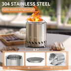 Tabel Top Fire Pit Mini, Portable Firepit Outdoor, 8.7 Inch Tabletop Firepit Stainless Steel