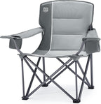 TIMBER RIDGE Oversized Folding Camping Chair for Adults, Support 550 LBS Heavy Duty with Cup Holder Side Pocket for Camping, Lawn, Picnic, Grey