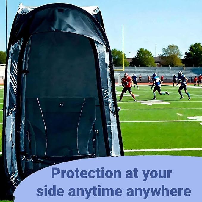 Sports Tent: Flycoop Portable Weather Pop Up Pod 1 Person to Provide Shelter from Wind Rain and Cold Weather Shelter for Outdoor Activities, Sports Events, Camping and Hiking