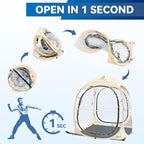 Sports Tent Pop Up Shelter - Instant Pod for All Weather, 2/4/6 Person Bubble Tent with Top Cover, Waterproof Clear Tent for Sports Events, Camping, Fishing, Cheering and Other Outdoor Activities