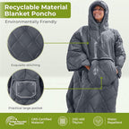 ATEPA Wearable Sleeping Bag, Recycled Warm Winter Camping Blanket Wearable Poncho for Outdoor, Stadium Sports Women Men