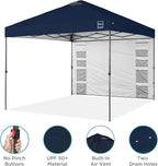 Best Choice Products 10x10ft Pop Up Canopy Tent with Sidewall, 1 Person 1 Minute Set Up, Carry Case, 4 Weight Bags - Navy Blue