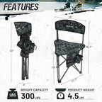 X Strike Portable Fishing Chairs Outdoor Folding Stool for Adults Portable Camping Chair for Ice Fishing,Hunting,Lawn,Patio,Garden,300LBS.
