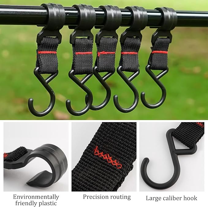 12 PCS Ice Fishing Shelters Hooks, Coat Hooks Hanger Hanging Ice Shanty Camping Light Cookware Hanger Hooks Pots Hanging Hooks Camping Bag Stroller, Hanging Storage Fishing&Hunting Accessories