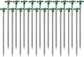 Cheardia 20 Pack Tent Stakes Heavy Duty, 9.75 Inch Yard Stakes Non-Rust Metal Tent Pegs Ground Stakes Tent Spikes for Camping Patio, Garden, Canopies, Grassland, Outdoor,Green