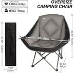 CAMPHILL Folding Camping Chair,Oversized Portable Camping Chair with Cup Holder,Heavy Duty Padded Lawn Chair for Camping, Tailgates, Beach, and Sports