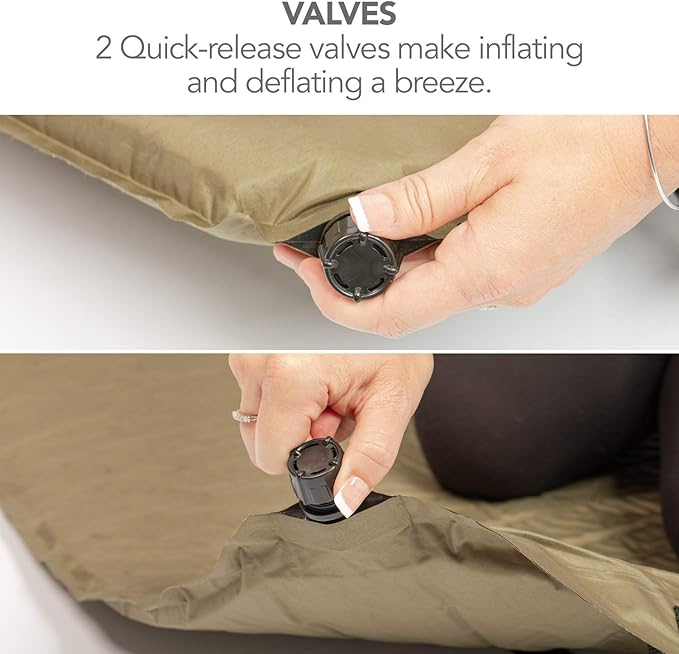 NatureReady Sleeping Pad. [Single 75x24x2]. Lightweight Portable Self-Inflating Camping Mat, Roll Out, with Waterproof Cover, & Travel Bag