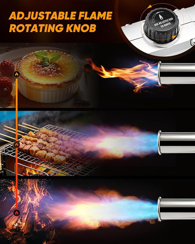 Saker Propane Torch, 3272°F High Power Adjustable Flame Thrower Gun for BBQ, Grill, Campfire, Searing Steak, Cooking, Charcoal Lighter,Camping Gift Idea (Propane Tank Not Included)