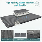Double Self-Inflating Sleeping Pad with Built-in Electric Pump, 3.15" Ultra-Thick Memory Foam, Camping Mattress for 2 Person, R-Value 9.5