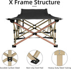 Portable Camping Cot, 600LBS Max Load, Extra Wide with Thick Mattress, Folding Cot for Outdoor Camping/Office, Home Nap (Grey)