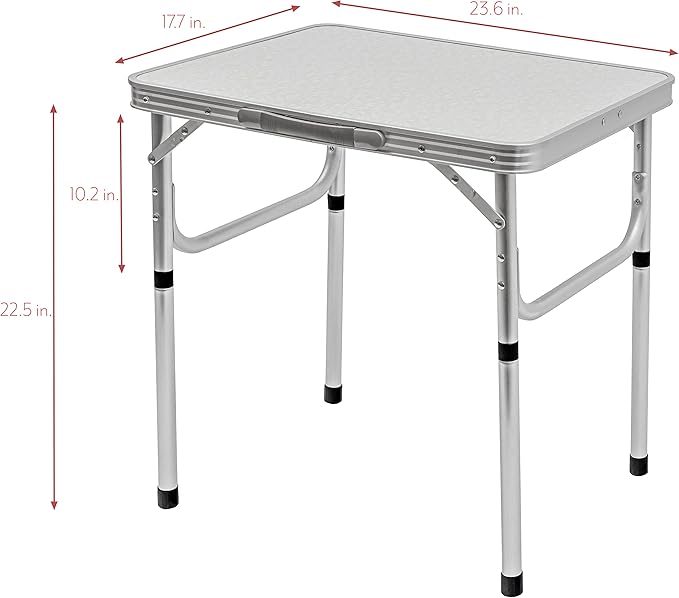Aluminum Portable Folding Camp Table With Carry Handle - By Trademark Innovations, White