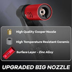 Luxgaze Butane Torch Kitchen Torch Lighter Refillable Big Jet Flame Mini Blow Torch Portable Crème Brulee Torch for Camping Grill Culinary Soldering Cooking Welding BBQ(Gas not Included) Red