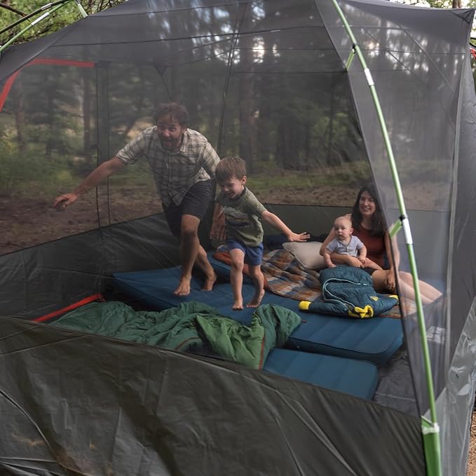 Kelty Wireless Freestanding Camping Tent, 2 4 or 6 Person Size, Huge Interior and Peak Height, Intuitive + Easy to Pitch, Color Coded Setup