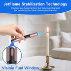 Torch Lighters Butane Lighter 2 Pack Windproof Adjustable Jet Flame Torch Lighter, Butane Refillable Gas Torch Lighter for Candles Grill BBQ Fireplaces Camping (Rose/Black)