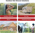 CAMPLUX ENJOY OUTDOOR LIFE 1.32 GPM Outdoor Portable Propane Tankless Water Heater with 1.2 GPM Water Pump Kits, Gray