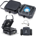 Nice C Camping Stove, Portable Camping Stove Propane, 2 Burner Propane Gas Stove, Mini Propane Grill, 16000 BTU Camp Stove with 2 Burner, Grill & Carry Bag for Camping